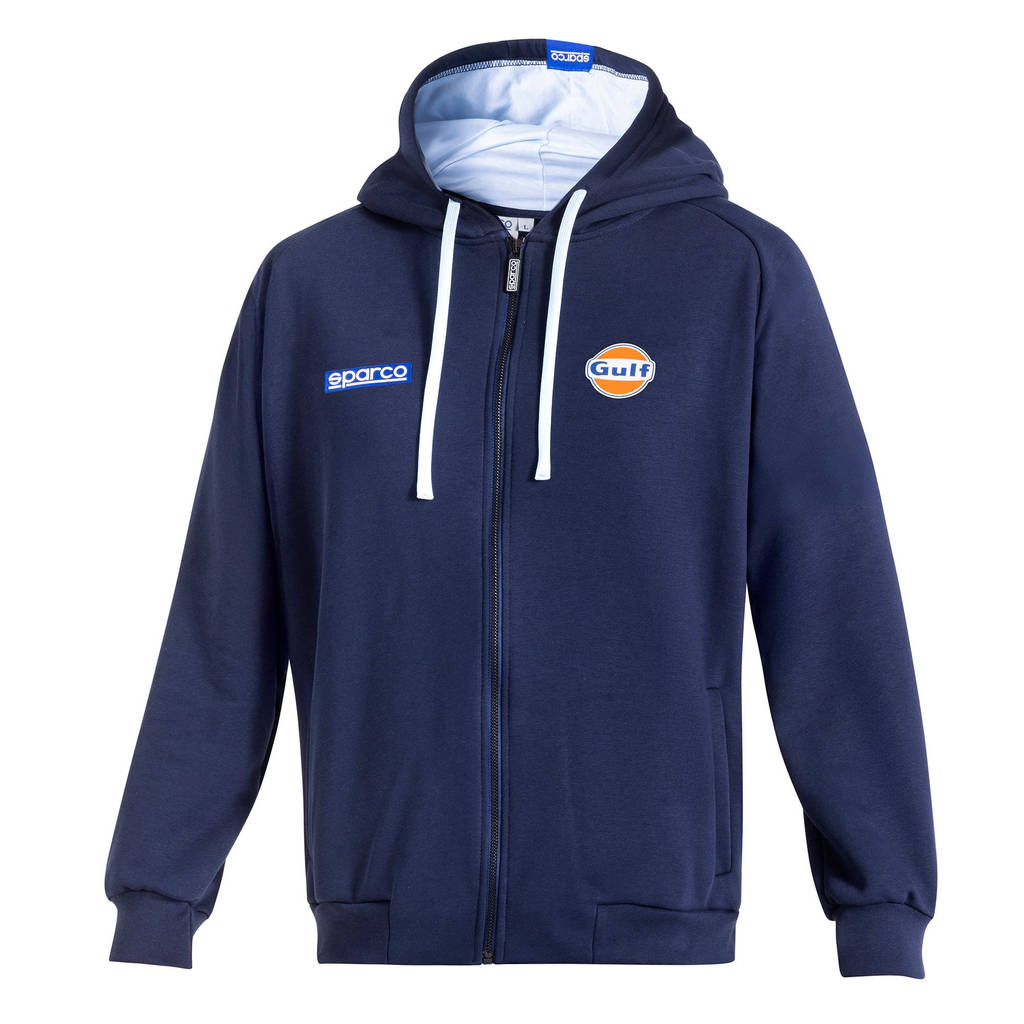 SPARCO BMF0010S0N022XL Hooded Full Zip Sweatshirt Sparco-Gulf, Navy Blue, Size 2XL Photo-0