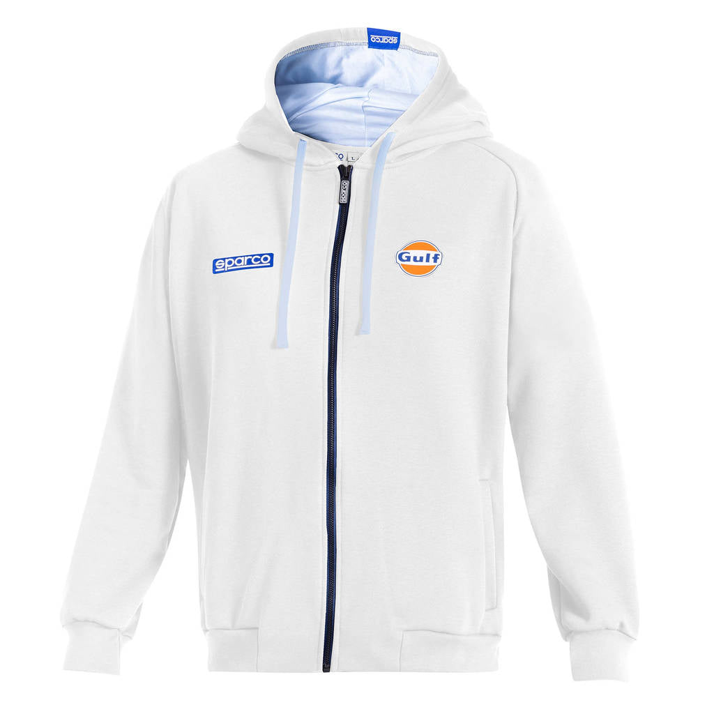 SPARCO BMF0010S0W013XL Hooded Full Zip Sweatshirt Sparco-Gulf, White, Size 3XL Photo-0