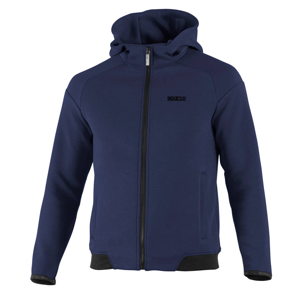 SPARCO BMJ0012B0N0200M Hooded Full Zip Sweatshirt, Navy Blue / Black, Size M Photo-0