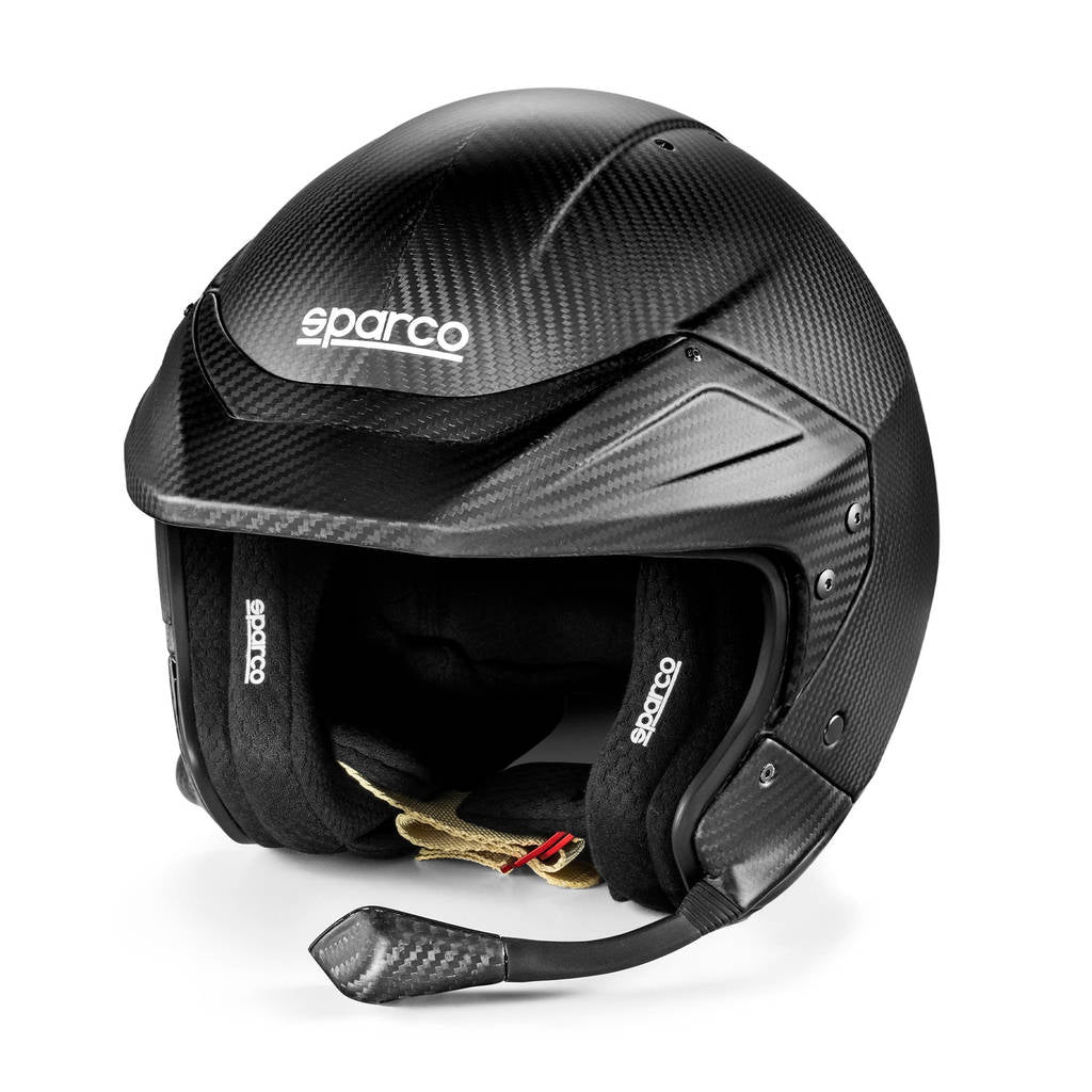 SPARCO BRH0001B0K010XS Open-Face Helmet Flux RJ-i Carbon 8859-2024, Black, Size XS Photo-0