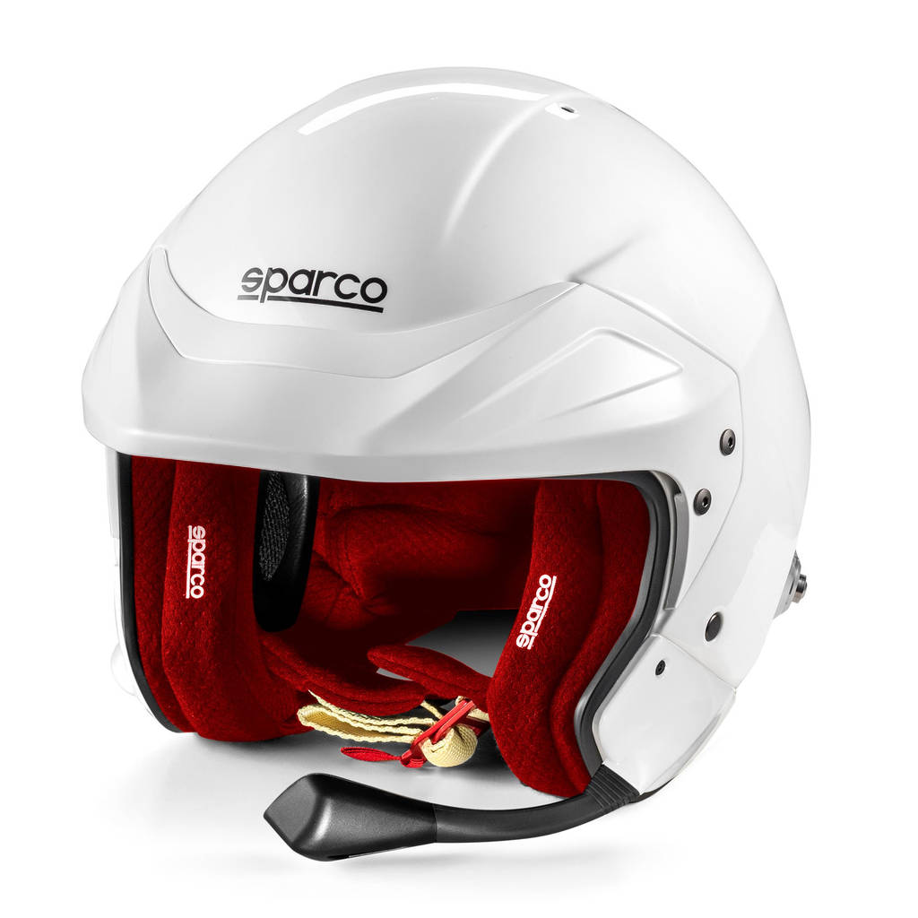 SPARCO BRH0005B0W090XL Open-Face Helmet Flux RJ-i 8859-2024, White / Red, Size XL Photo-0