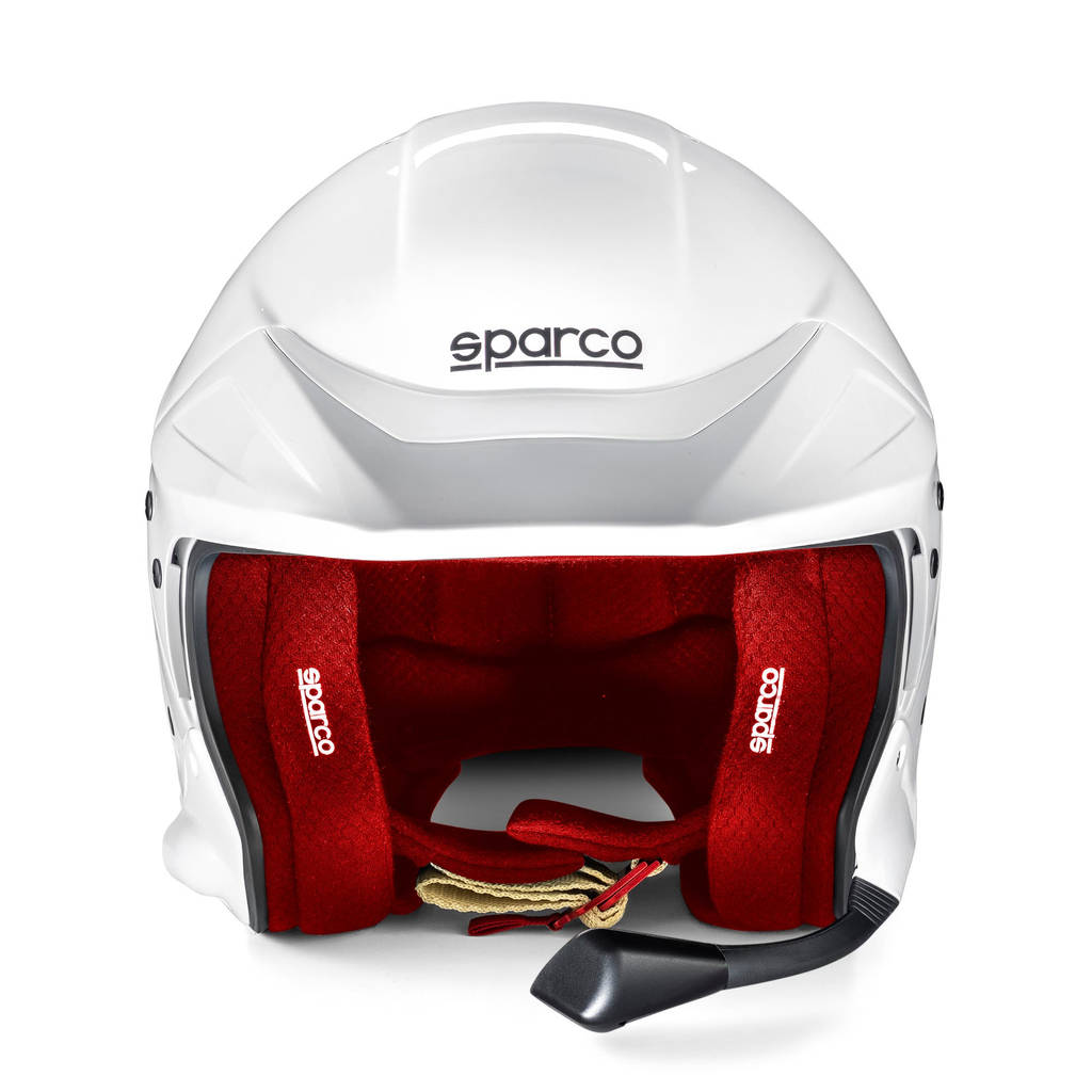 SPARCO BRH0005B0W090XL Open-Face Helmet Flux RJ-i 8859-2024, White / Red, Size XL Photo-1