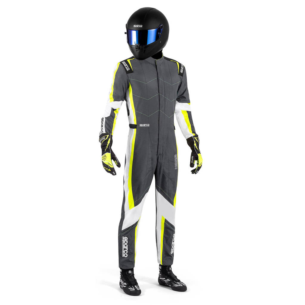 SPARCO BKS0011B0E332XL Karting Suit Kerb Advanced, Dark Grey / Fluo Yellow, Size 2XL Photo-1