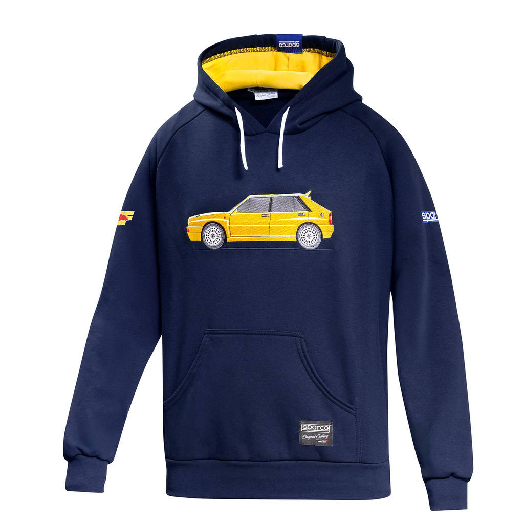 SPARCO BMF0017N0N212XL Hoodie Lancia HF Delta, Dark Blue / Yellow, Size 2XL Photo-0