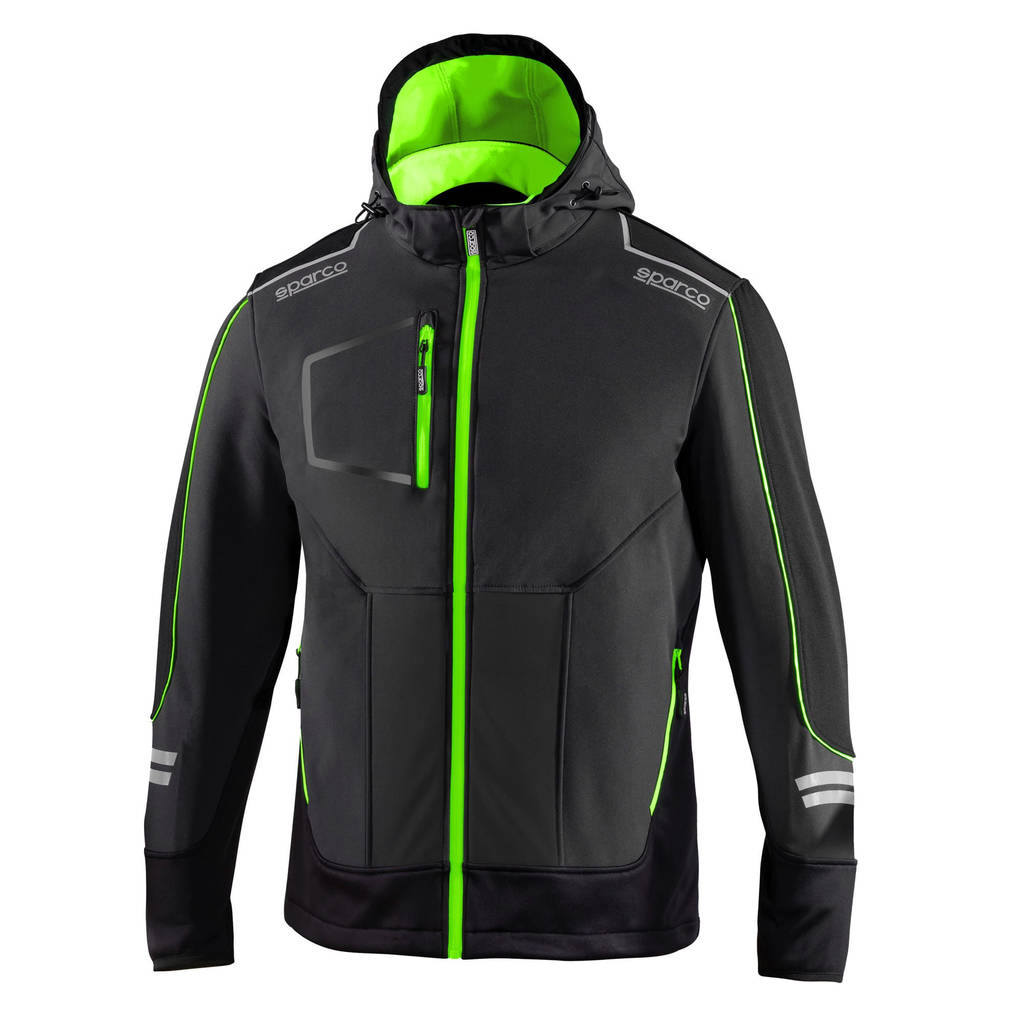 SPARCO 02412GSVF2M Softshell Jacket Tech, Grey / Green, Size M Photo-0