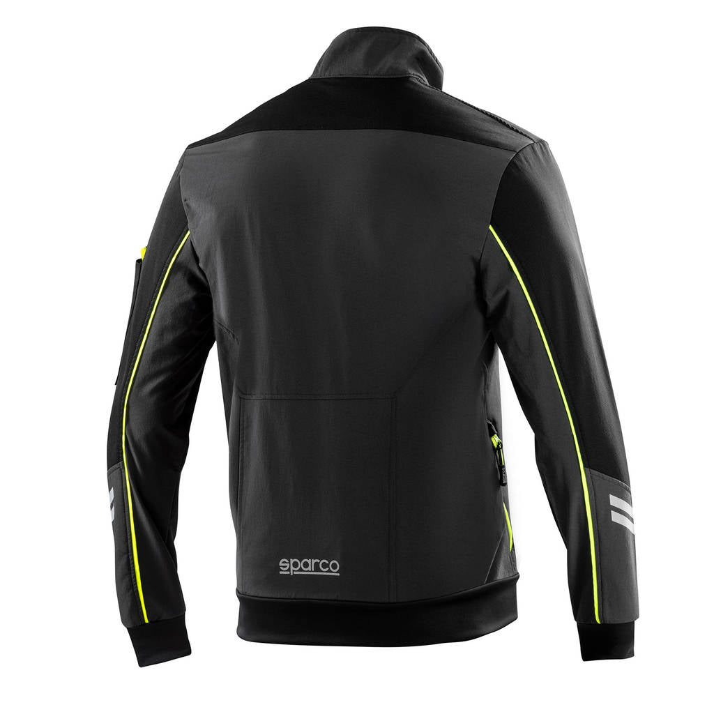 SPARCO 02413GSVF4XL Light-Shell Jacket Tech Austin, Dark Grey / Fluo Green, Size XL Photo-1
