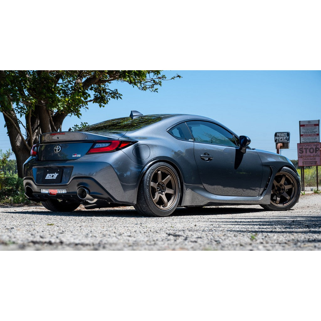BORLA 140912 Exhaust System Cat-Back 3", ATAK (4.50" Brushed Stainless Steel Tip) for SUBARU BRZ 2022- / TOYOTA GR86 2.4L 2022-2025 Photo-3
