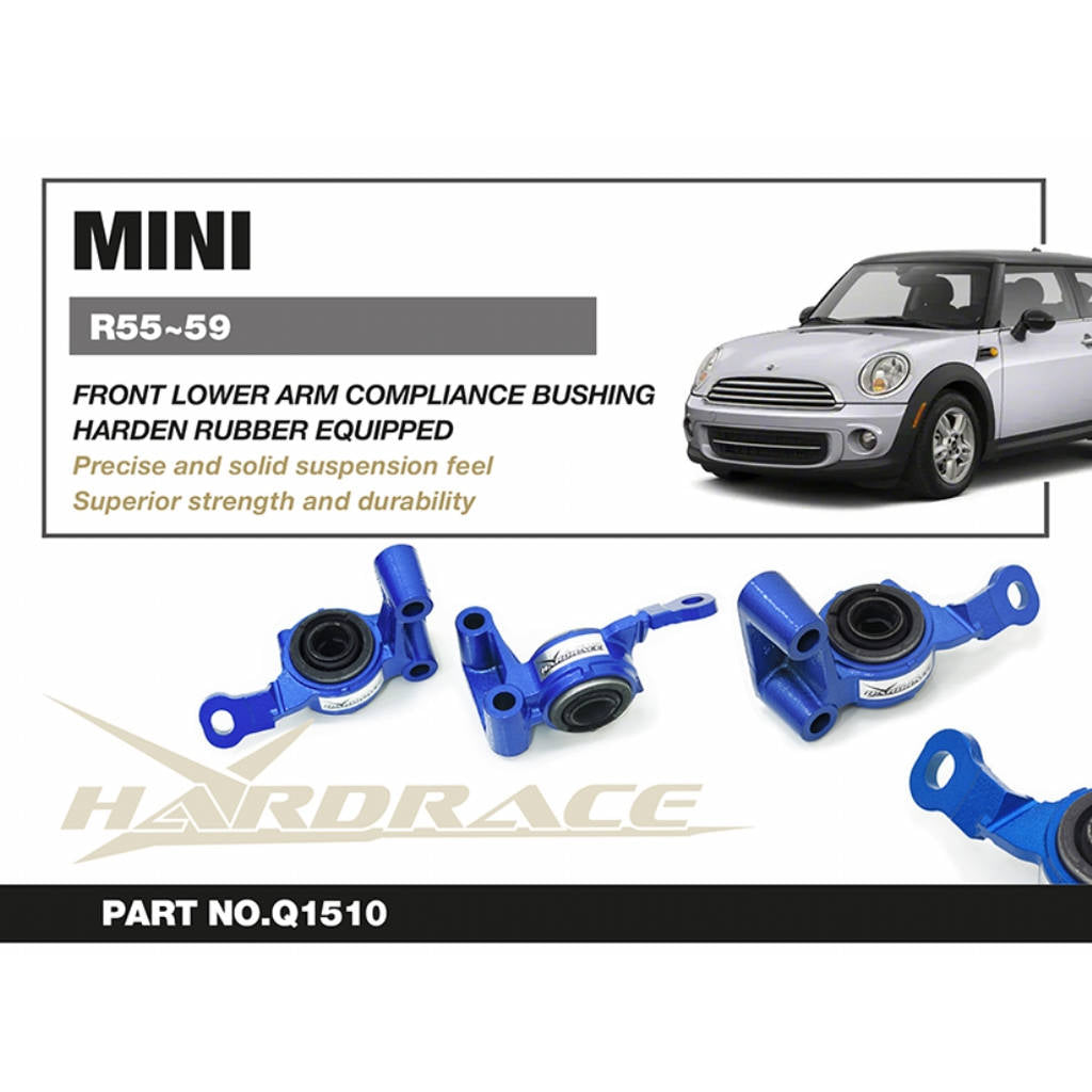 HARDRACE Q1510 Front Lower Arm Rear Compliance Bushing (Harden Rubber), 2pcs for MINI (R56 / R57 / R58 / R59) Photo-1