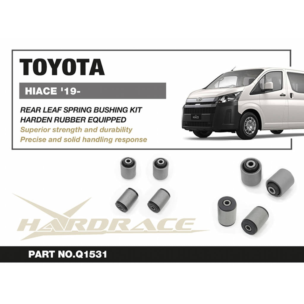 HARDRACE Q1531 Rear Leaf Spring Bushing Kit, 4pcs for TOYOTA Hiace (H300) 2019- Photo-1