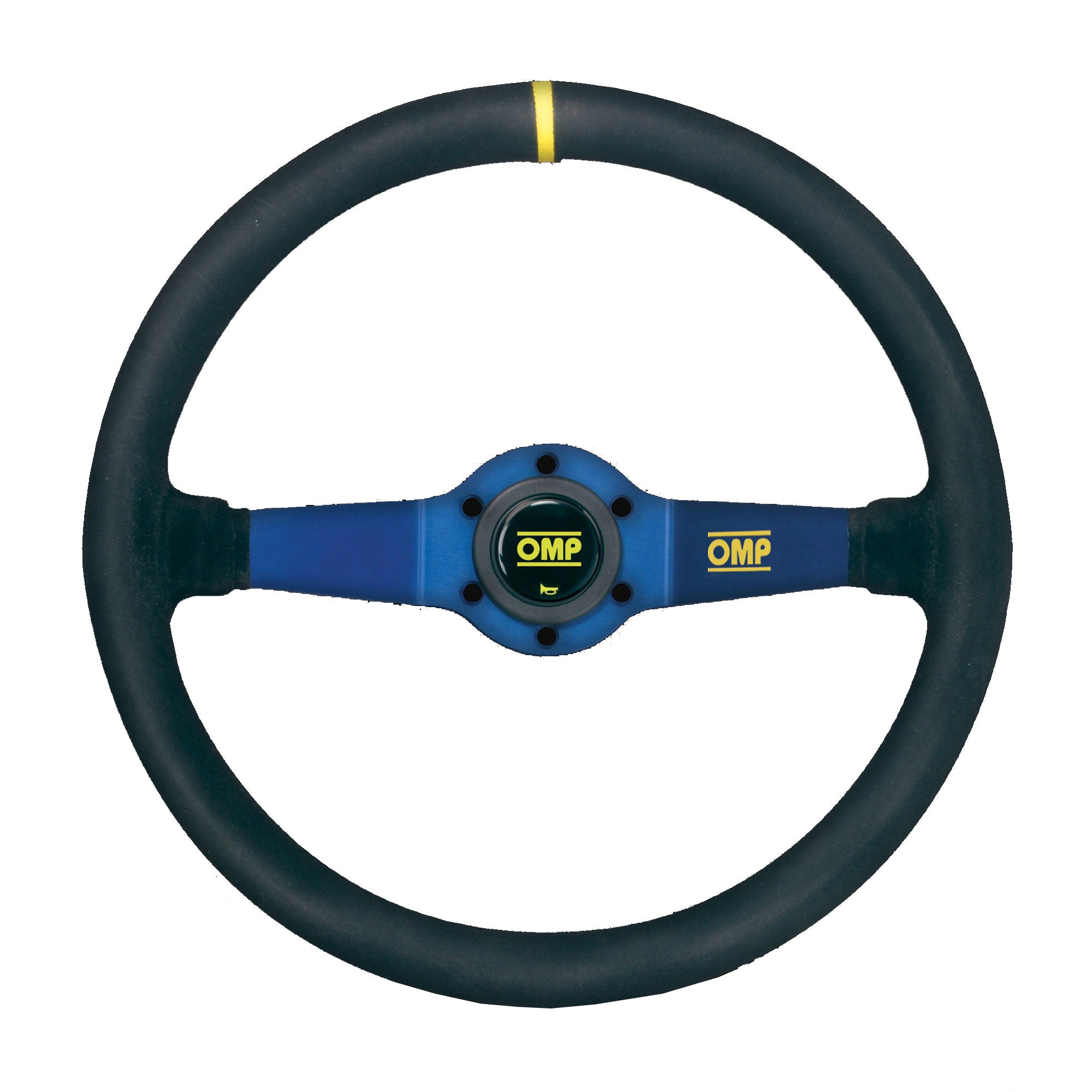 OMP OD0-1951-240 Steering wheel RALLY, suede, black/blue, diam.350mm, reach 95mm Photo-0