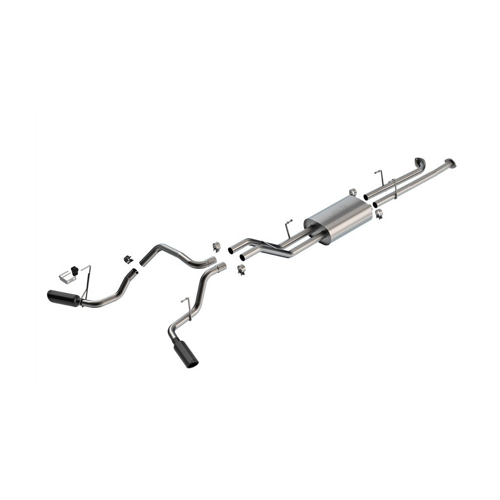 BORLA 140238BC Cat-Back Exhaust 2.25", Touring (4" Black Chrome Tips) for TOYOTA Tundra 5.7L 2007-2008 Photo-0