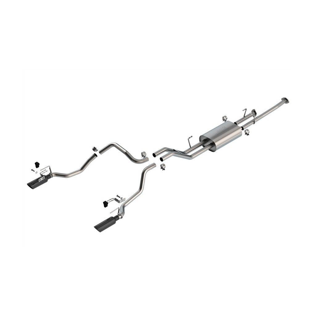 BORLA 140333BC Cat-Back Exhaust 2.25", Touring (4" Black Chrome Tips) for TOYOTA Tundra 4.6L / 5.7L 2009-2013 Photo-0
