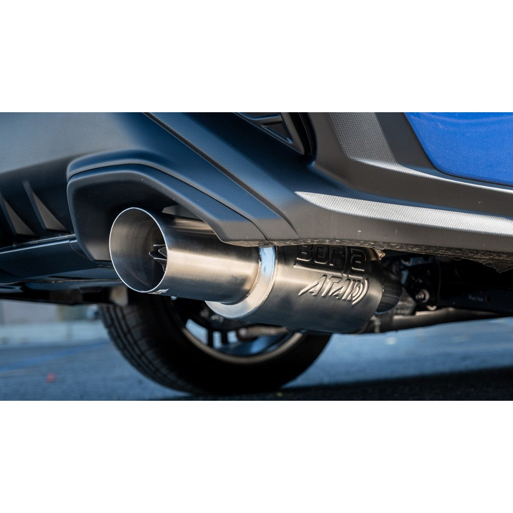 BORLA 140931 Cat-Back Exhaust 3", ATAK (4.5" Brushed Steel Tips) for SUBARU WRX 2.4L 2022-2025 Photo-3