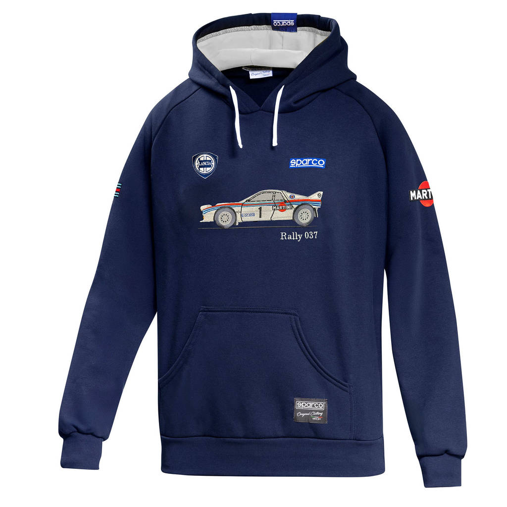 SPARCO BMF0093NDN0600L Hoodie Lancia MR 037, Blue/White, Size L Photo-0
