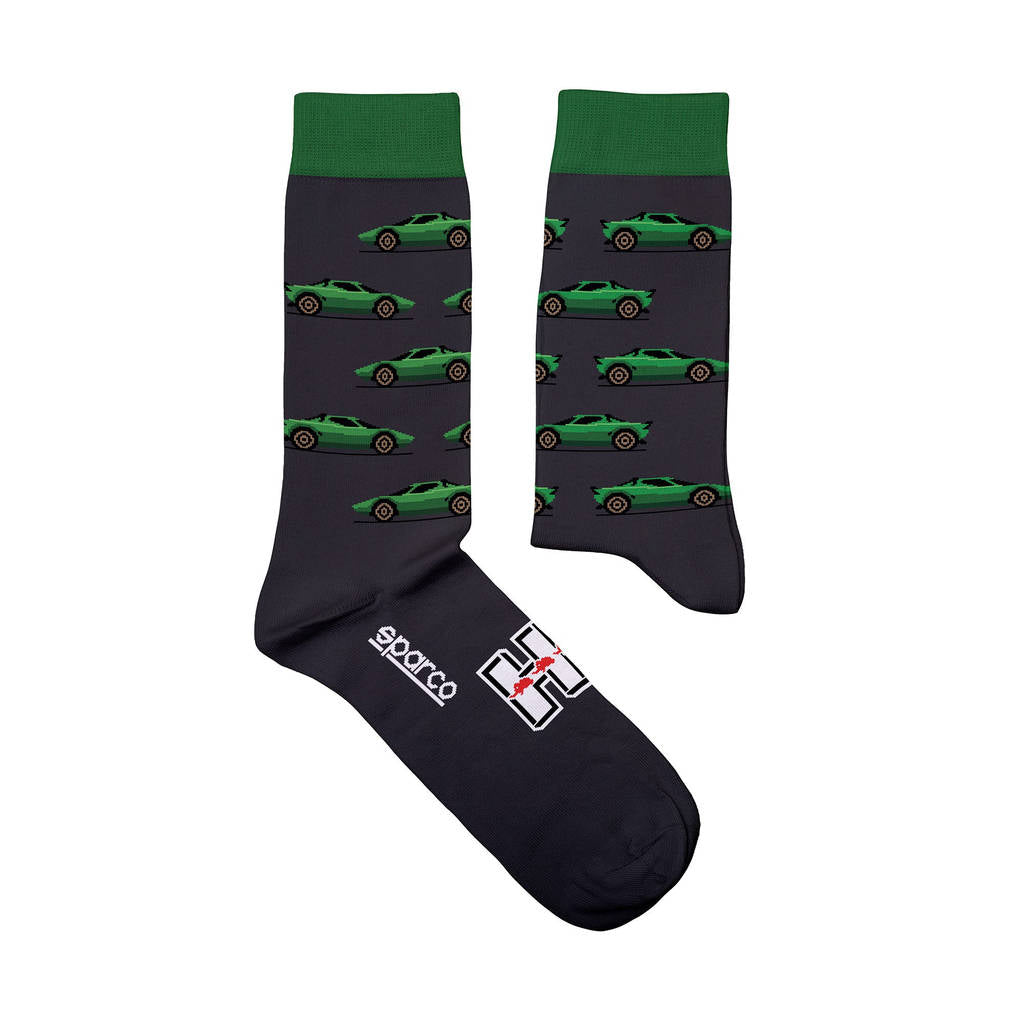 SPARCO BMZ0010N0K14A58 Socks Lancia HF, Grey, Black/Green, Size 41/46 Photo-0