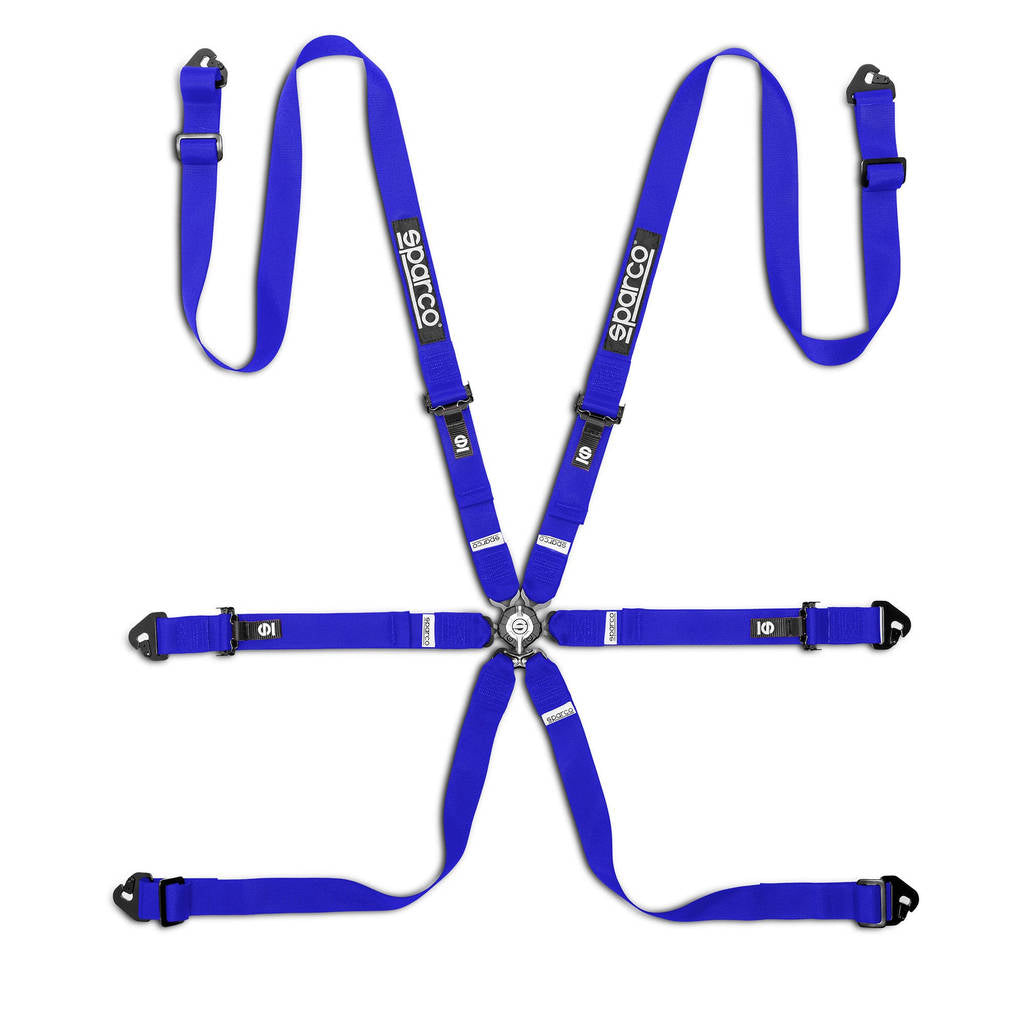 SPARCO BRN0081B0B0100N Safe Harness Competition H-2PU, 6 Point, Blue Photo-0