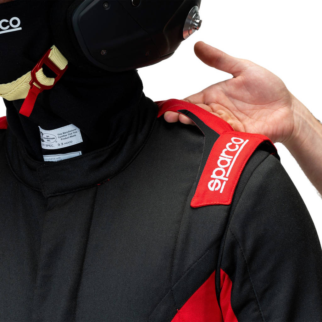 SPARCO BRS0050B0K12048 Racing Suit Sprint S Advanced, Black/Red, Size 48 Photo-2
