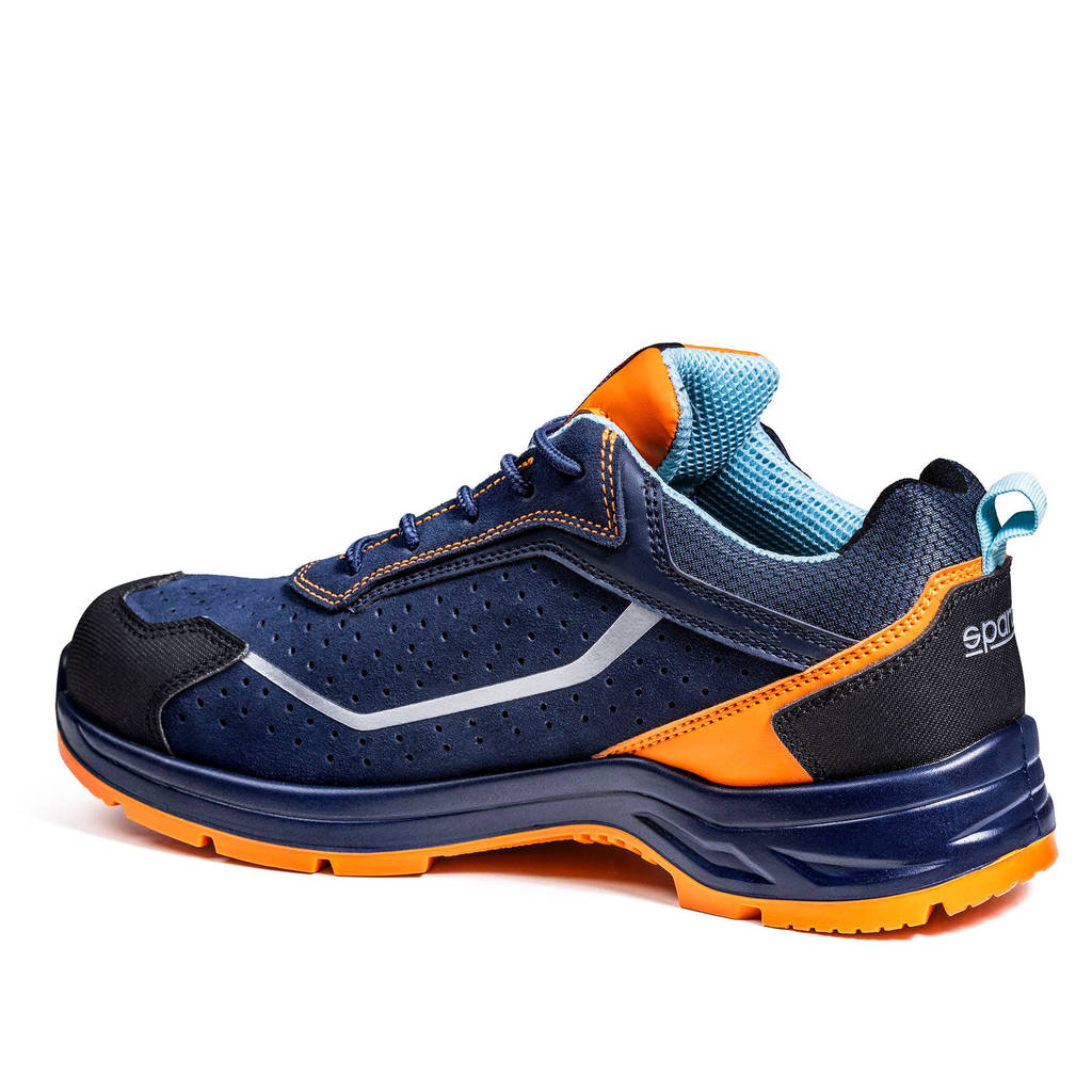 SPARCO 07538GU41BMAF Mechanics Shoes Indy Meteor Gulf S1PS, Navy Blue/Fluo Orange, Size 41 Photo-2