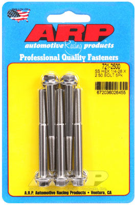 ARP 721-2500 SAE Bolt Kit 1/4-28 x 2.500 hex SS bolts Photo-0