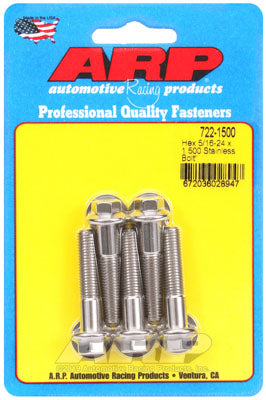 ARP 722-1500 SAE Bolt Kit 5/16-24 x 1.500 hex SS bolts Photo-0