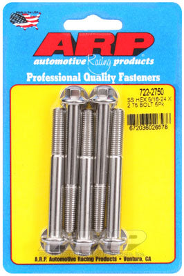 ARP 722-2750 SAE Bolt Kit 5/16-24 x 2.750 hex SS bolts Photo-0