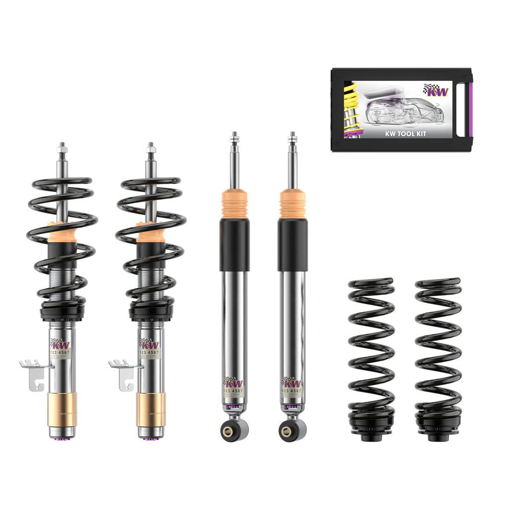 KW 352082000L-B Coilover Kit V3 Leveling Black (incl. Cancellation Kit for Electronic Dampers) for BMW 3 Series (F31) Photo-0