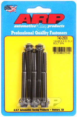 ARP 740-2500 SAE Bolt Kit 1/4-28 x 2.500 12pt black oxide bolts Photo-0