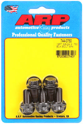 ARP 744-0750 SAE Bolt Kit 3/8-24 x .750 12pt 7/16 wrenching black oxide bolts Photo-0