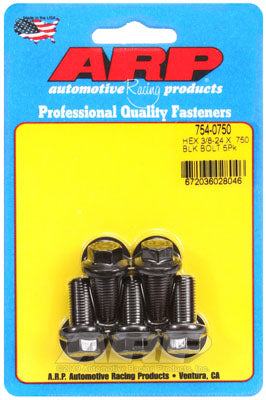 ARP 754-0750 SAE Bolt Kit 3/8-24 x .750 hex 7/16 wrenching black oxide bolts Photo-0