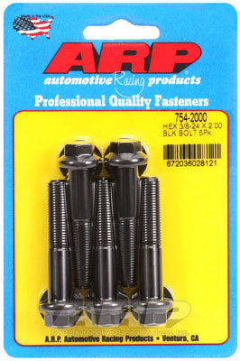 ARP 754-2000 SAE Bolt Kit 3/8-24 x 2.000 hex 7/16 wrenching black oxide bolts Photo-0