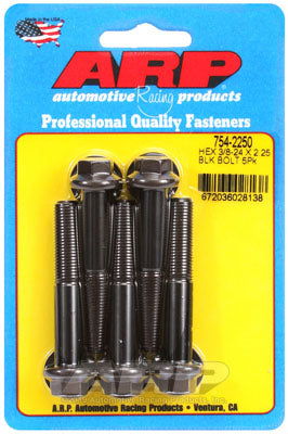 ARP 754-2250 SAE Bolt Kit 3/8-24 x 2.250 hex 7/16 wrenching black oxide bolts Photo-0