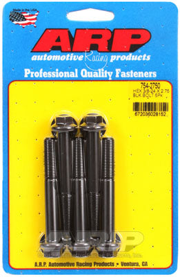 ARP 754-2750 SAE Bolt Kit 3/8-24 x 2.750 hex 7/16 wrenching black oxide bolts Photo-0