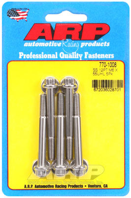 ARP 770-1008 Metric Thread Bolt Kit M6 x 1.00 x 55 12pt SS bolts Photo-0