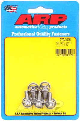 ARP 770-1016 Metric Thread Bolt Kit M6 x 1.00 x 12 12pt SS bolts Photo-0
