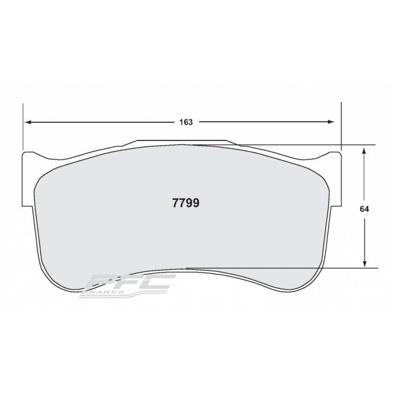 PFC 7799.82.25.44 Front Brake Pads RACING 82 CMPD 25 mm for AUDI R8 LMS GT2/GT4 (Brembo 6-piston caliper) Photo-0