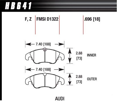 HAWK HB641F.696 Front brake pads AUDI A4/A5/A6 Quattro/S4/S5 Premium Plus Photo-1