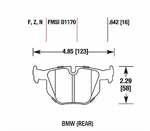 HAWK HB624F.642 Rear brake pads BMW 335i/X1 xDrive35i 2010-2015 Photo-1 