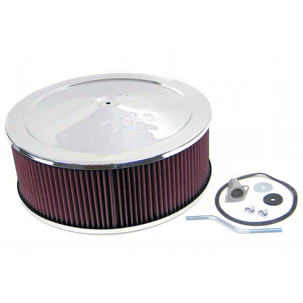 K&N 60-1420 Round Air Filter Assembly 5-1/8 FLG.14"D,1-1/2"O/S FLT B Photo-0