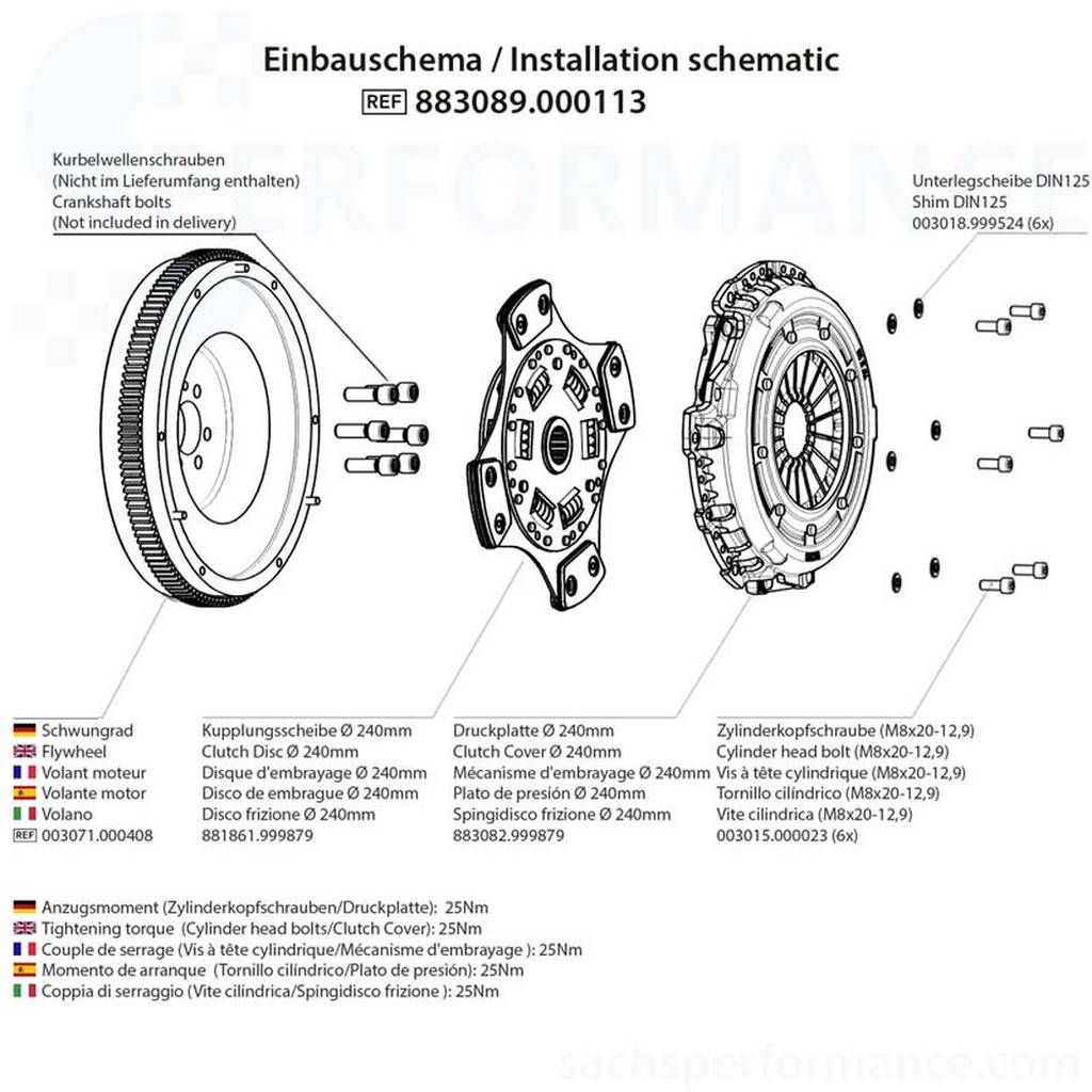 SACHS PERFORMANCE 883089000113 SRE Motorsports Clutch Kit and One Mass Flywheel Photo-1
