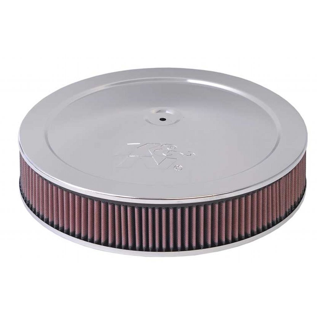 K&N 60-1400 Round Air Filter Assembly 5-1/8"FLG 14"D,1-1/2"O/S FLT B Photo-0