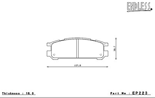 ENDLESS EP223MX72 Rear brake pads SUBARU IMPREZA/RS/WRX STI/GC8/GF8 WRX STi/LEGACY TURB/GT Photo-0