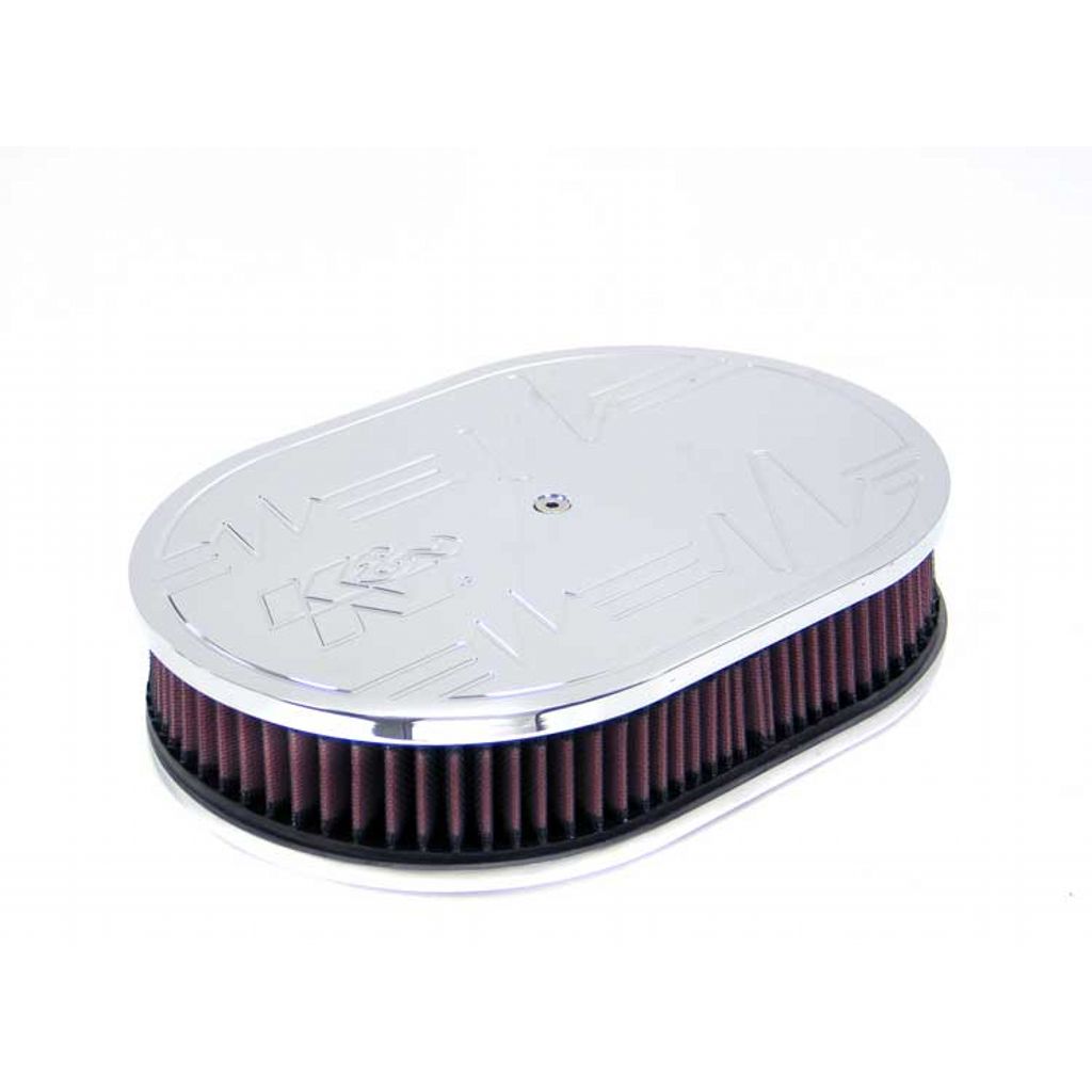 K&N 66-1570 Oval Air Filter Assembly SMALL OVAL ELECTRIC DESIGN 2"H Photo-0