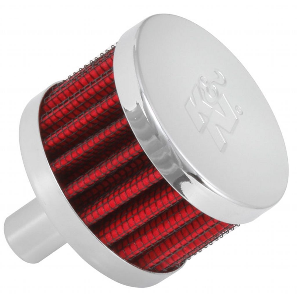 K&N 62-1015 Vent Air Filter/BreatherC/V 1/2" VENT 2"OD,1-1/2"H CHROME Photo-0