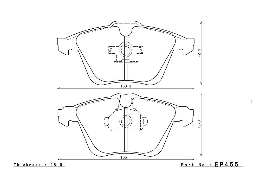 ENDLESS EP455MA45B Front brake pads MAZDA 3 2.3L Turbo (07-12) Photo-0