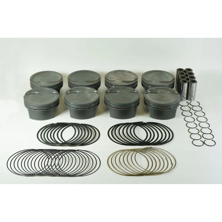 MAHLE 930219600T Piston Kit Dish (363cid 3.800 x 1.105CH, 4.000stroke, 6.125rod, 0.927pin, -16cc, 364g, 9.4CR, 4032) for CHEVROLET LS1/2/6 5.3L Photo-0