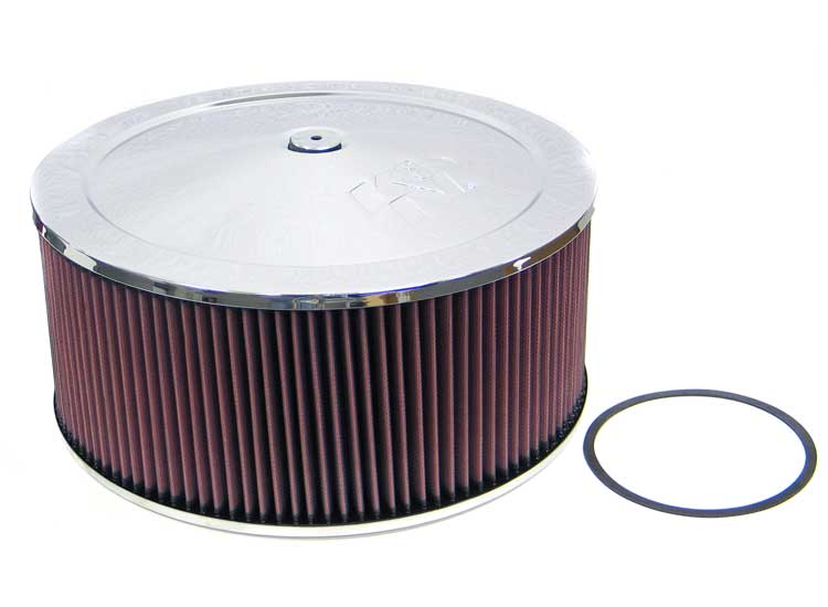 K&N 60-1460 Round Air Filter Assembly 5-1/8",14"X6.12"H, 7/8" DRP B Photo-0