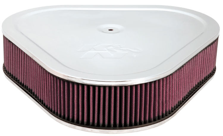 K&N 60-1470 Round Air Filter Assembly 5-1/8"FLG;14" TRGL CHM AS. 3"H Photo-0