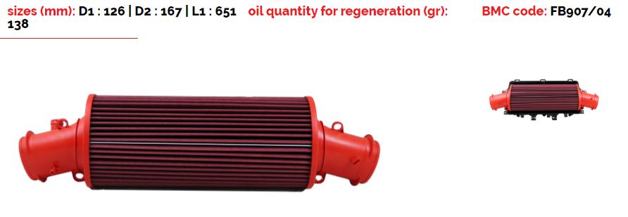 BMC FB907/04 Air filter for PORSCHE 991.2 Carrera (3.0L), 991.2 Carrera S (3.0L) Photo-1