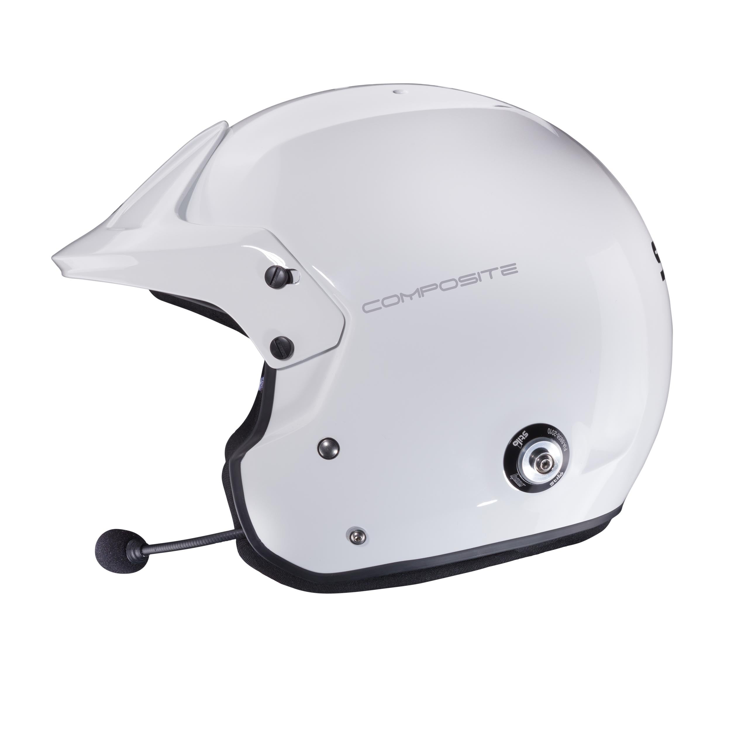 STILO AA0112EG2T590101 Venti TROPHY PLUS Racing helmet, open face, intercom, FIA/Snell 2020, white/black, size 59 Photo-3