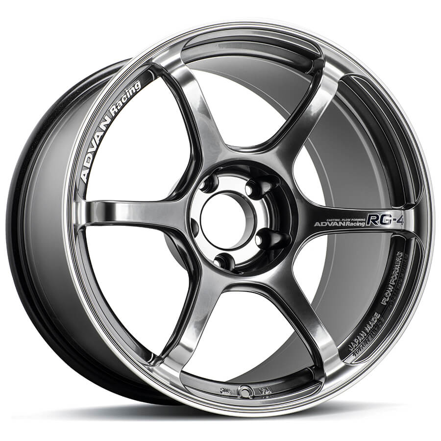 ADVAN YA48I35EHBR Wheel V5044 RG-4 18X9.0 ET35 5-114.3 RACING HYPER BLACK & RING Photo-0
